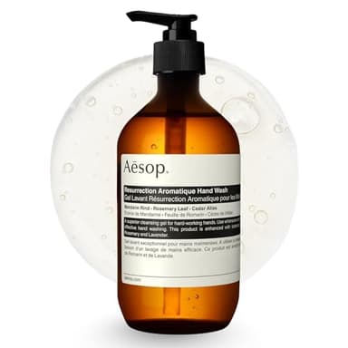 Aesop Resurrection Aromatique Hydrating Hand Wash | Gentle Non-Drying Hand Soap with Mandarin Rind, Rosemary, & Lavender | Moisturizing Kitchen & Bathroom Soap | 16.9 oz
