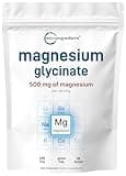 Micro Ingredients Magnesium Glycinate 500mg Per Serving, 240 Capsules | Potent Elemental Form, 100% Chelated, High Absorption | Healthy Muscle, Bones, & Mood Support Supplement | Non-GMO
