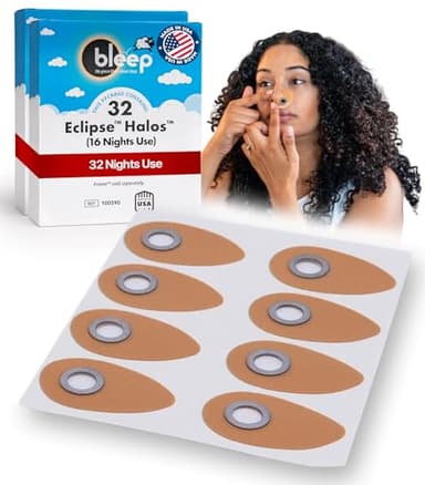 Bleep Eclipse Halos C Pap Mask-Free Interface, Strapless Sleep Apnea CPAP Nose Mask with 64 MagSeal Ports, Leak-Free Adhesive, BPA-Free, Supplies & Accessories, 32 Count, USA-Made (Pack of 2)