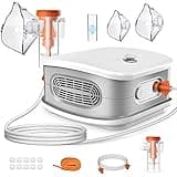 Portable Nebulizer, Nebulizer Machine for Adults and Kids, Compressor Nebulizer with 2 Masks & Mouthpiece, Low Noise Nebulizer for Breathing Comfort, Desktop Nebulizer for Home Use