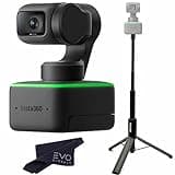 Insta360 Link - PTZ 4K Webcam with 1/2" Sensor, AI Tracking, Gesture Control, HDR, Noise-Canceling Microphones, Webcam for Laptop, Video Camera for Video Calls, Live Streaming(w/Selfie and lens cloth)