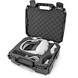 CASEMATIX Travel Case Compatible with Meta Quest 3 & Meta Quest 3S Elite Strap Bundle VR Gaming Headset & Accessories, Impact Resistant Shell and Precision Cut Shock Absorbing Foam Protects Meta 3