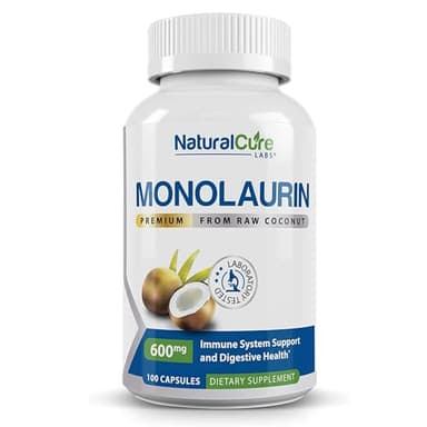 Natural Cure Labs Premium Monolaurin – 600mg, 100 Capsules