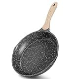 JEETEE 10 Inch Nonstick Frying Pan, Stone Coating Cookware, Nonstick Omelette Pan with Heat-Resistant Handle, Induction Skillet for Eggs (Grey)
