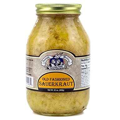 Amish Wedding Old Fashioned Ready to Eat USA Made Canned Sauerkraut 32 Oz Glass Jar