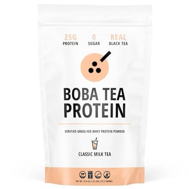 Classic Milk Tea Protein Powder | 25g Grass-Fed Whey Protein Isolate Powder | Gluten-Free & Soy-Free Bubble Tea Protein Drink | Real Ingredients & Lactose-Free | 19 Servings