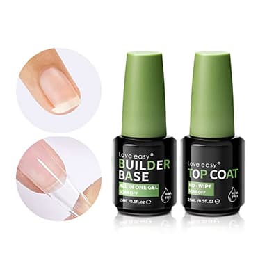 Love easy Hema Free Builder Gel - Hypoallergenic Builder Base & Top Coat | Long-Lasting Adhesion (30+ Days) for Professional Nails Gift for Women
