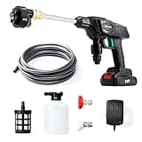 Pressure Washer Gun MANUSAGE 320 PSI Pressure Washer Cordless Portable Power Cleaner with 20V Battery, Charger, 6in1 Nozzle Power Cleaner, Accessories Kit for Car Washing/Outdoor/Home, Black