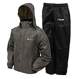 FROGG TOGGS Men's Standard Classic All-Sport Waterproof Breathable Rain Suit, Stone/Black, Large