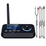Ifofo Bluetooth 5.3 Transmitter Receiver 3-in-1 Wireless Bluetooth Audio Adapter for Tv/Home Stereo/Old Speakers/Music Streaming Sound System Pair 2 Devices Long Range Low Latency RCA/Optical/Aux