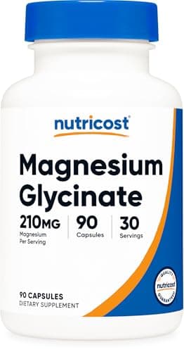 Nutricost Magnesium Glycinate Capsules (90 Capsules, 210 mg Per Serving) - Magnesium Glycinate Supplement for Gentle Absorption
