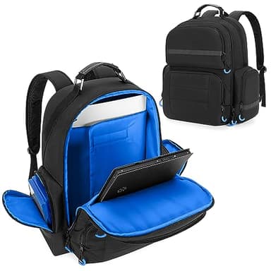 PGmoon Console Backpack Compatible with Playstation 5/PS5 Slim/PS5 Pro, Travel Carrying Case Bag with Protective Liner, Fits 15.6’’ Laptop, Controllers and Most Gaming Accessories (Patent Design)