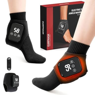 Foot Renew Massager for Neuropathy, 3-in-1 Cordless & Portable Foot and Ankle Massager for Heel, Arch & Ankle Relief, 3-Level Vibration & Heat, Ideal Gift, Includes Extension Strap (Black)