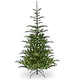 National Tree Company 'Feel Real' Pre-lit Artificial Christmas Tree | Includes Pre-strung White Lights and Stand | Norwegian Spruce - 7.5 ft