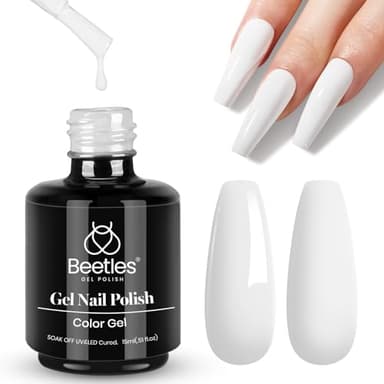 Beetles White Gel Nail Polish -1PC 15ml White Spring Colors Gel Polish Soak Off UV French Nails Art Manicure Salon DIY Design at Home
