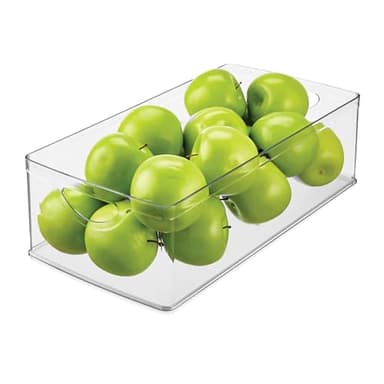 iDesign Stackable Clear Plastic Extra Long Storage Bin, Organizer for Kitchen Cabinet or Pantry