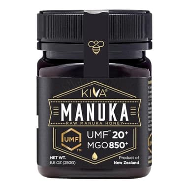 Kiva Raw Manuka Honey Certified UMF 20+, MGO 850+ 100% Pure New Zealand Honey - Non-GMO, Traceable, Non-Glyphosate (8.8 oz)