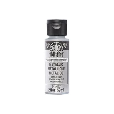 FolkArt Metallic Acrylic Paint in Assorted Colors (2-Ounce), 506 Silver Anniversary