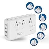 Ceptics 2000W Travel Voltage Converter for Hair Dryer & 200W Convert 220V to 110V for Curling Iron, Straightener, Chargers, Step Down World Power 4 USB Charging QC 3.0 SWadApt Type A, B, C, E/F, G, I