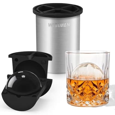 Clear Ice Cube Maker - 2.5" Ball - Stainless Steel Clear Ice Maker - Compact Design - for Old Fashioned Whiskey Gifts, Cocktail, Bourbon
