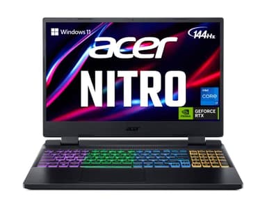 acer Nitro 5 Gaming Laptop | Intel 12th Gen i7-12650H | NVIDIA GeForce RTX 4060 Laptop GPU | 15.6” FHD 144Hz IPS Display | 16GB DDR5 | 1TB Gen 4 SSD | Killer Wi-Fi 6 | RGB Backlit KB | AN515-58-781P