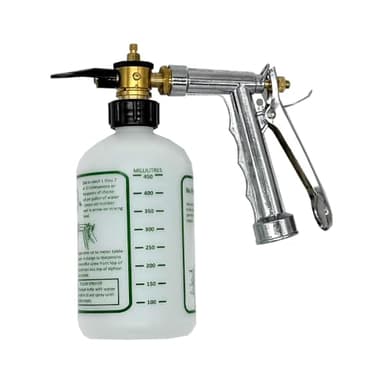Rocky Mountain Goods Hose Sprayer - 16oz Bottle - Small 7.5" x 7.5" Size - for Spraying Fertilizer, Soap, Pesticide, Chemical, Insecticide - Dilution Adjuster - Nozzle Angle Guide for Trees/Garden
