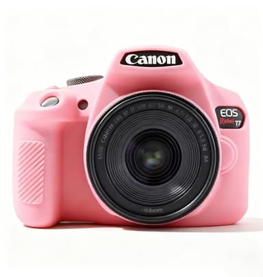 Frevyve Case for Canon EOS Rebel T7 Rebel T6 Camera, Soft Silicone Rubber Protective Camera Case Cover Accessories, Lightweight, Anti-Scratch with Button Marking for EOS Rebel T7 T6 (Pink)