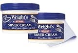 Wright's by Weiman Silver Cleaner and Polish Cream - Gently Clean and Remove Tarnish without Scratching, Ammonia-Free, 8 Ounce, 2 Pack with Polishing Cloth
