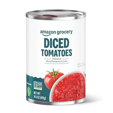 Amazon Fresh, Diced Canned Tomatoes In Tomato Juice, 14.5 Oz (Previously Happy Belly, Packaging May Vary)