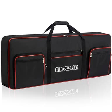 AKOZLIN 61 Keys Electric Piano Keyboard Gig Bag with Adjustable Straps and 5-Pocket for Keyboard Accessories,61 Key Keyboard Case 40.6"x5.3"x15.7"