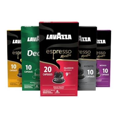 Lavazza Espresso Variety Pack of Aluminum Capsules Compatible with Nespresso* Original Machines, Contains Light, Medium, and Dark Espresso Roast (60 Capsules)