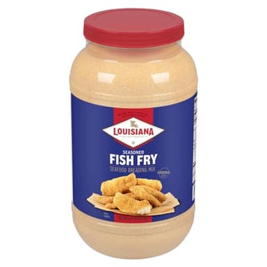 Louisiana Fish Fry Seasoned Fish Fry Seafood Breading Mix 1 Gallon (Pack of 1) - Season and Cook All Your Fish, Shrimp, Oysters, Vegetables, and More to Crispy Perfection (Gift Set)