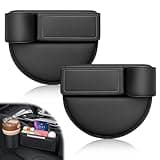 Car Leather Cup Holder Gap Bag, 2024 New Car Seat Gap Filler Organizer, Adjustable Car Gap Filler,Leather Cup Holder Gap Bag with Cup Holder for Phones Glasses Keys Cards