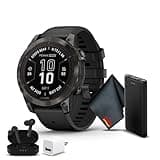 Garmin Fenix 7 Pro Sapphire Solar Edition GPS Smartwatch 47 MM Built-in Flashlight and Power Sapphire Solar Charging Lens and Advanced Training Features with Carbon Gray DLC Titanium with Black Band