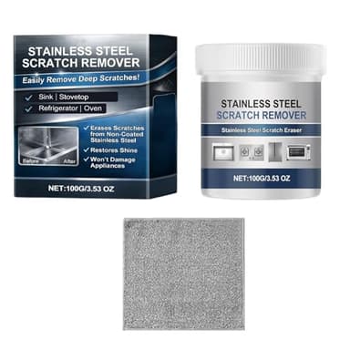 Stainless Steel Scratch Remover Kit, Multi-purpose Stainless Steel Scratch Remover Paste for Kitchen, Scratches Eraser for Oven, Appliances, Sink, Cookware