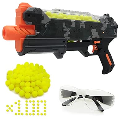 YTSWELE Blaster Gun with Protective Goggles with Spring-Piston and 100 Rounds for Up to 110 FPS Compatible with Nerf Hyper Rounds Darts, Easy Reload, Holds Up to 50 Rounds (Camo)