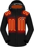 Venustas Men's Heated Jacket with Battery Pack, Windproof Electric Insulated Coat with Detachable Hood