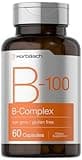 Horbäach Vitamin B-100 Complex | 60 Quick Release Capsules | Non-GMO and Gluten Free Supplement