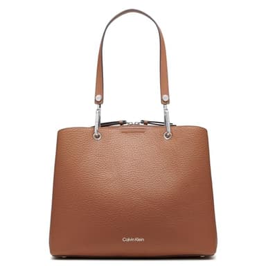 Calvin Klein Garnet Triple Compartment Tote, Caramel, One Size