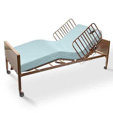 [Customize Your Bed Package] Full Electric Hospital Bed for Home Use - Select Prefered Rails, Matttres, Overbed Table, Bedding and More - 36 x 80" Long Term Care Medical Bed