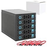 RackChoice Internal Hard Drive Enclosure 5x2.5”/3.5” SATA/SAS Hard Drive Backplane 6 Gbps HDD hotswap in 3xExternal 5.25" Bay