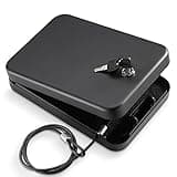 Younion Pistol Safe, Portable Travel Gun Safe,Handgun Lock Box, Gun Safes for Cars, Black