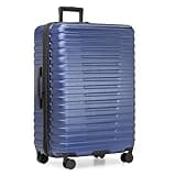 U.S. Traveler Boren Polycarbonate Hardside Rugged Travel Suitcase Luggage with 8 Spinner Wheels, Aluminum Handle, Navy, Checked-Large 30-Inch
