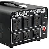 Yinleader 5000W Voltage Converter Transformer Step Up 110V-120V to220V-240V or Step Down 220V to 110V AC Power Converter w/US Standard Power Cord,Circuit Breaker Protection