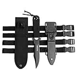 punada Dive Knife - Scuba Diving Knife with holster, 2 Types Sheath 2 Pairs Thigh Leg Straps, Black Premium Divers Knives Shears for Outdoor Spearfishing, Snorkeling