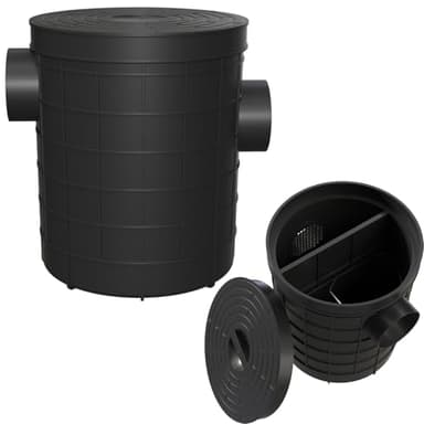 Grease Trap Commercial, Lightweight PE Plastic Grease Interceptor Trap Side Inlet Waste Oil Water Separator for Kitchen Sink Restaurant Wastewater Easy Install