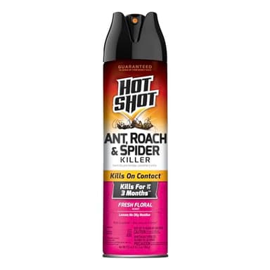Hot Shot Ant, Roach And Spider Killer, 17.5 Ounces, Fresh Floral Formula Kills Ants, Roaches, Spiders And Other Listed Insects On Contact