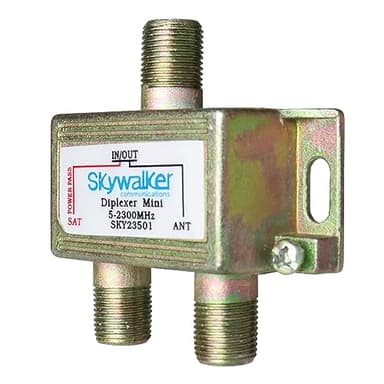 Skywalker 5-2300MHz Mini Diplexer for Off-Air & Satellite Signals (Dish Pro Plus Compatible)
