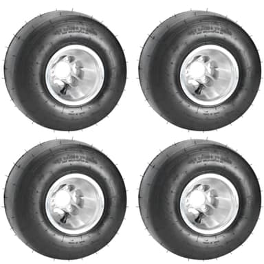 CWTD High-Performance 11x7.10-5 Go Kart Rear Wheel Set - Super Slick Tires on Aluminum Rims for Drift Trike and Racing Carts (2)