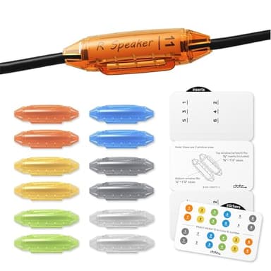 Dotz Cord ID Pro Cord & Cable Identification System- Cord Labels for Organize Cords, Chargers & Wires at Home or Office- Cords Identifiers Keep Your Setup Neat, Tangle-Free & Easy to Manage-DCI171M-C